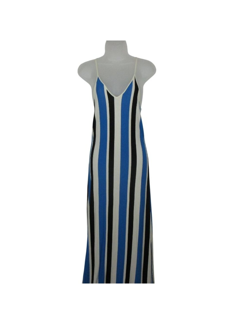 Striped Maxi Dress W Back Tie Spaghetti Straps Size S Double Zero Party Coastal